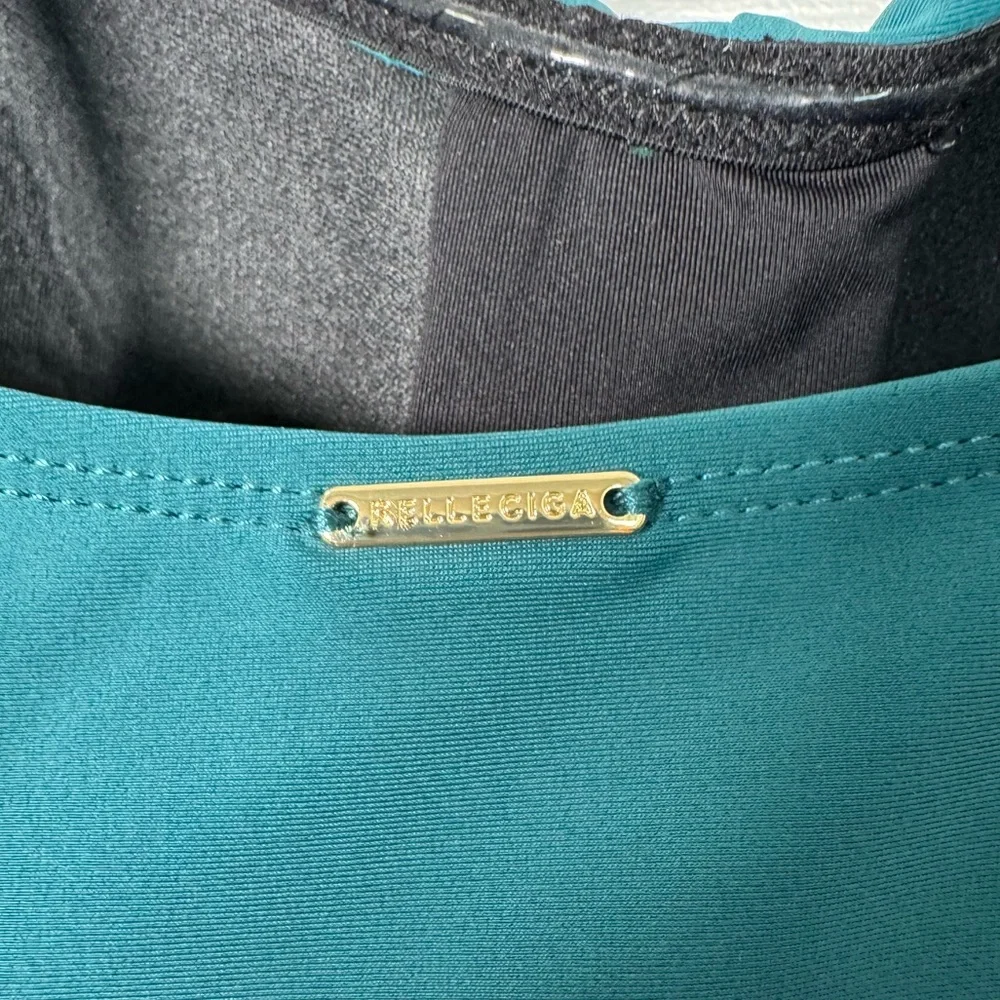 RELLECIGA Teal Ruched Tummy Control One Piece Swimsuit Medium NWT